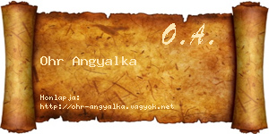 Ohr Angyalka névjegykártya